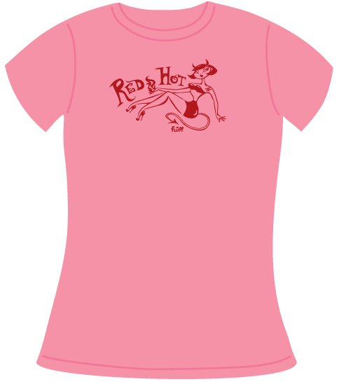 Extra Sassy Devilette Pinup Girl, Red Tee Shirt, Size Small