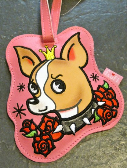 Vinyl Chihuahua Tattooed Pooch Luggage Tag