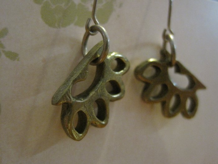 Hand Crafted Brass Knuckle Charm Earrings