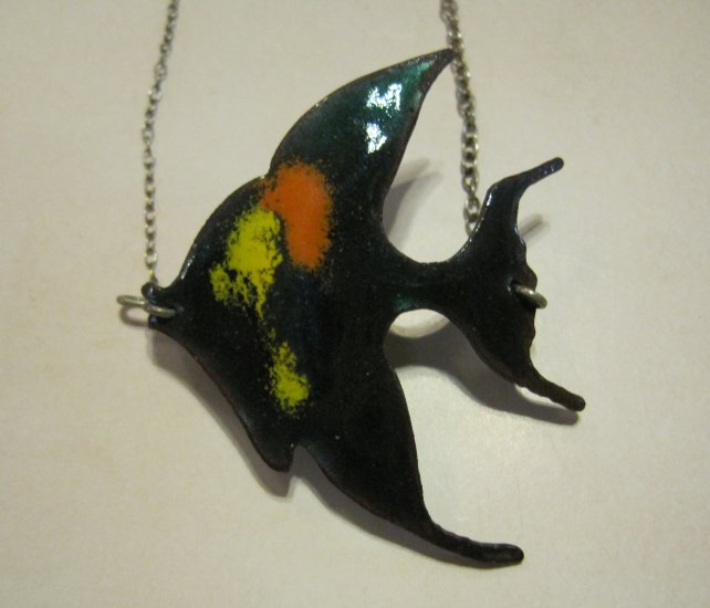 Hand Made Etched Fish Pendant on Thin Silver Chain, Anklet or Bracelet