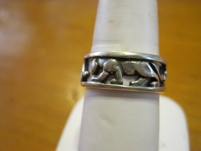 Silver Panther Cutout Ring