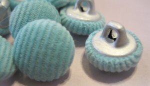 Blue Corduroy Covered Buttons, 25 Pc