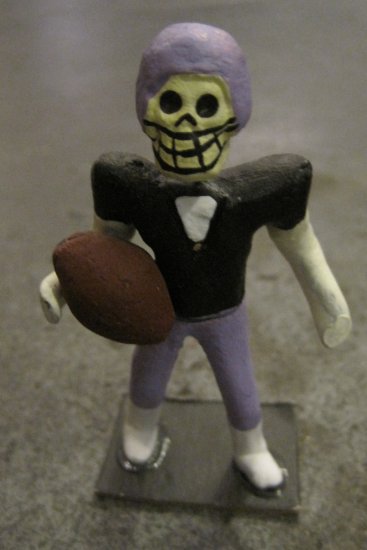 Clay Day of the Dead Figure, Foot Ball Player