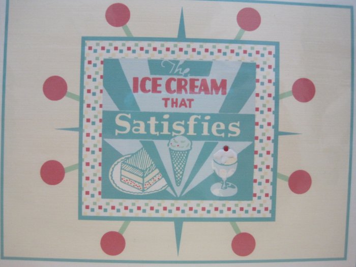 "Ice Cream that Satisfies" Retro Print Birthday Card