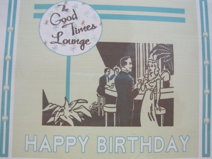 "Happy Birthday" Retro Lounge Print Birthday Card