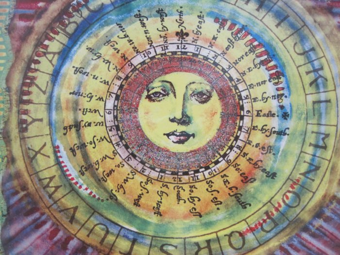 Sun Dial Print Blank Greeting Card