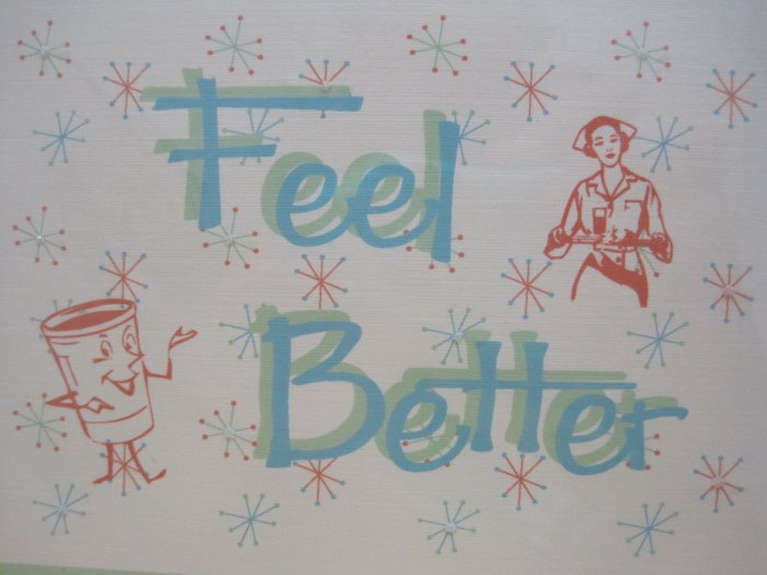 "Feel Better" Retro Print Get Well Card