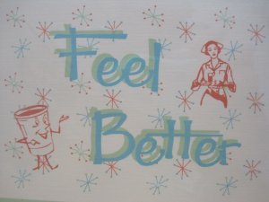 "Feel Better" Retro Print Get Well Card
