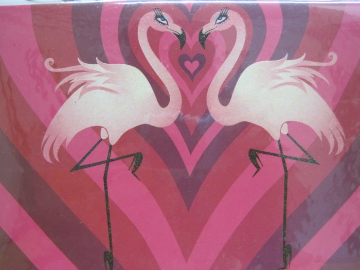 Flamingos with Hearts Print Blank Card
