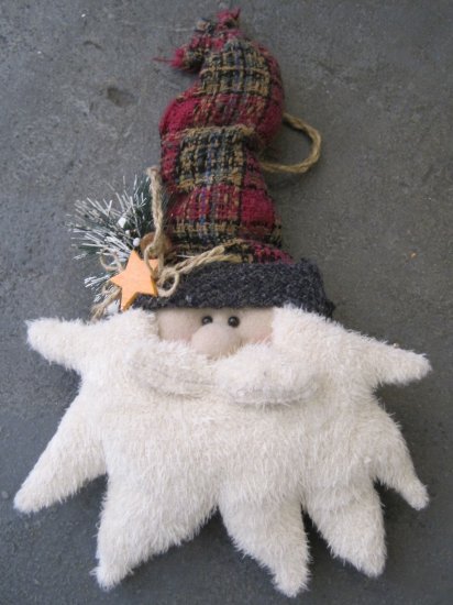 Two Sided Cloth Santa Face Door Hanger