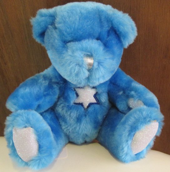 Little Blue Hanukkah Stuffed Bear