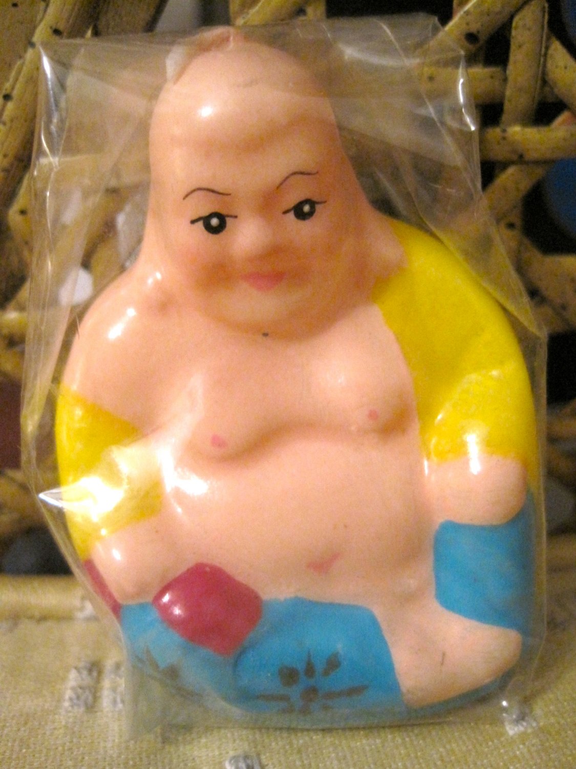 Yellow Robe with Blue Pants Buddha Candle