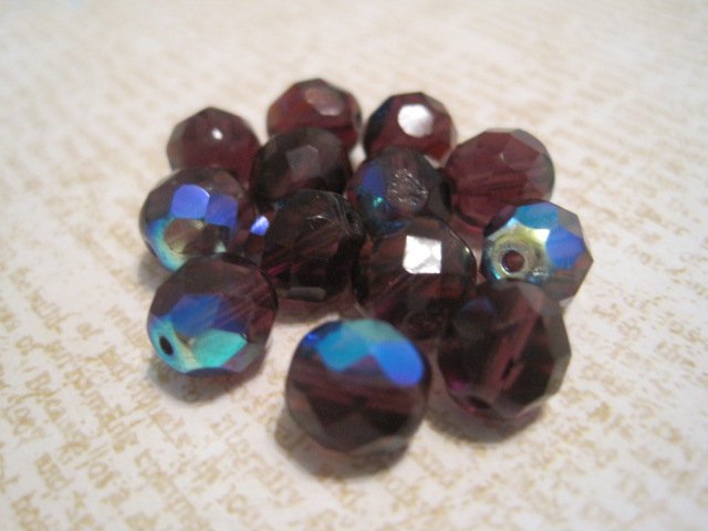 Purple Iridescent Beads, 13 Pcs.