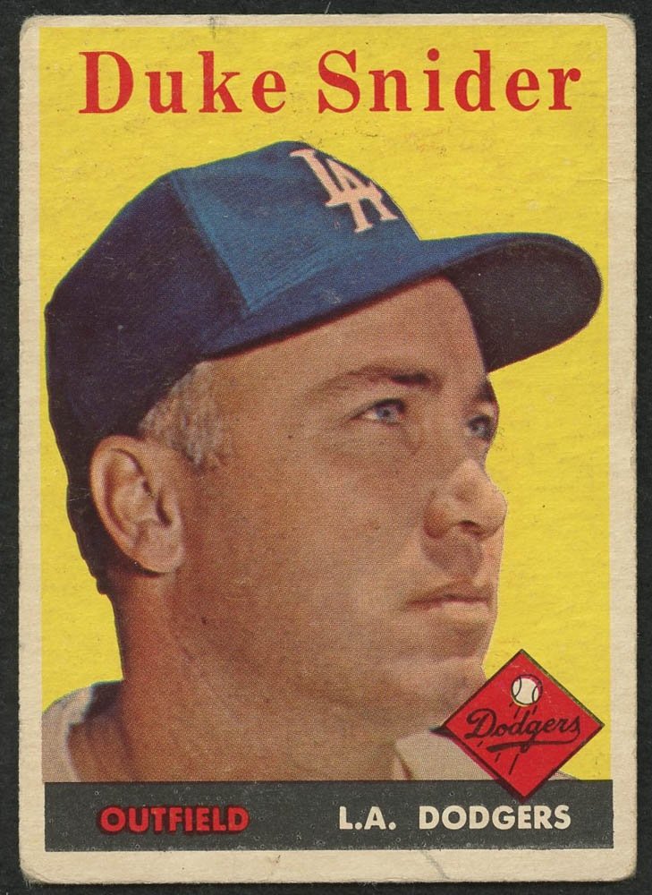 Retro Baseball Card, Duke Snider, 1958, Topps #88