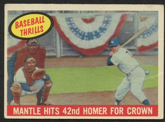 Retro Baseball Card, Mickey Mantle 42nd Homer, 1959 Topps #461