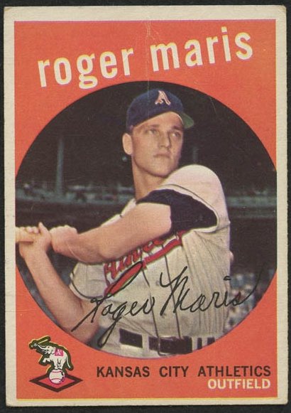 Retro Baseball Card, Roger Maris, 1959 Topps #202
