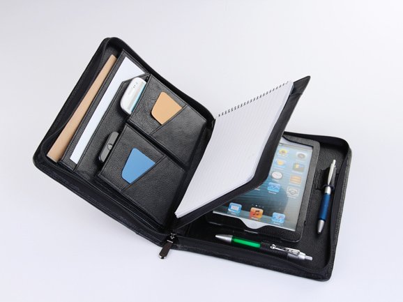 Black iPad mini 4 Business Portfolio Case with Notepad Holder for iPad mini 4 Business Carrying