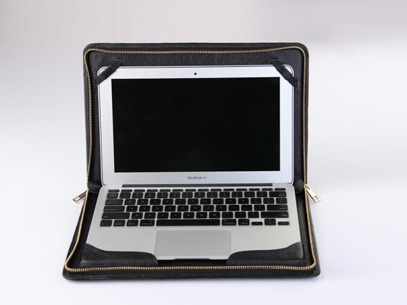 Macbook Pro with Retina 13 inch Leather Business Zipper Around Briefcase for Apple Mac Pro Retina