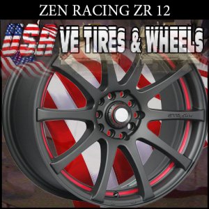 ZEN RACING ZR12 15X6 4-100/114.3 ET+38 FL BLK PSRT HONDA CIVIC NISSAN ALTIMA