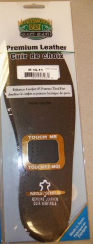 Moneysworth & Best Black Leather Shoe Insoles Inserts Orthotic Support Women's 6-7 Size