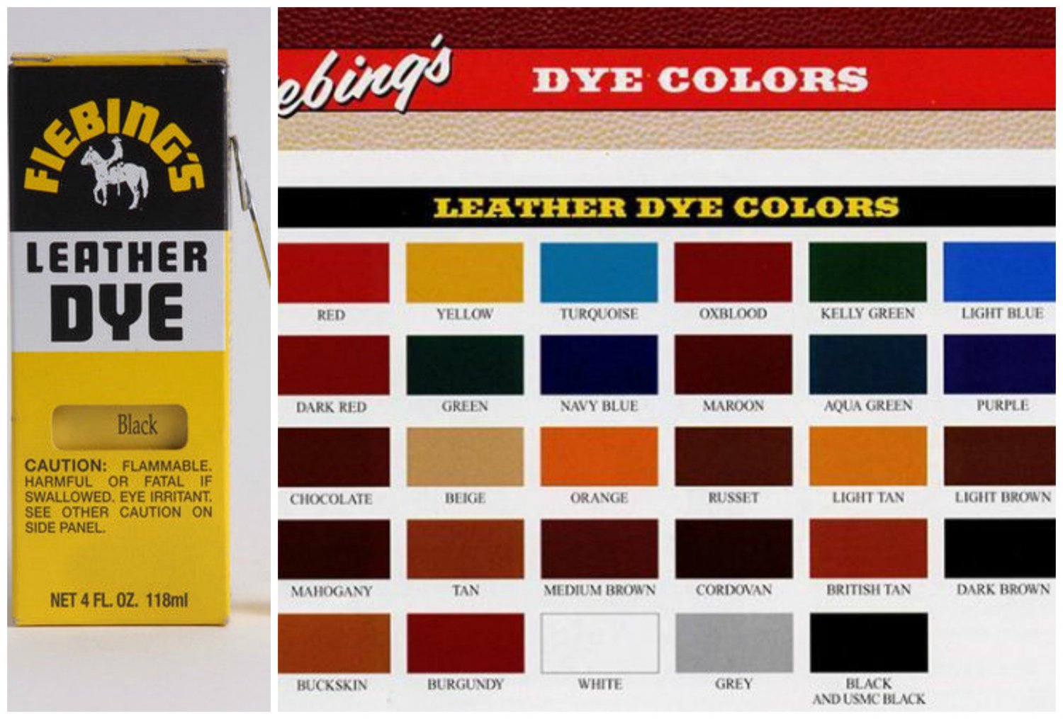 Fiebings Suede Dye Color Chart