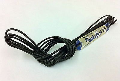 (1 Pair) Wax Shoe Laces 3/32" Thin Round Waxed Shoestrings Strings Black Color Size 24
