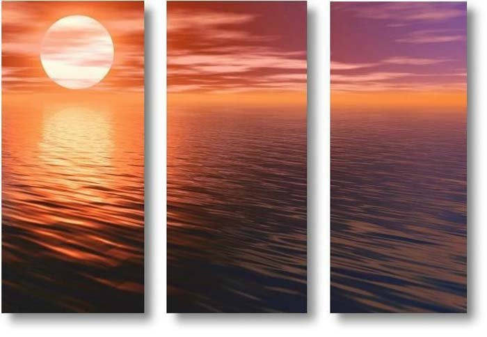 Modern seascape oil painting on Canvas"sunglow031"