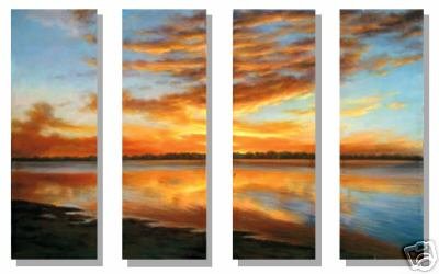 Modern seascape oil painting on Canvas "sunglow237"