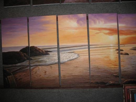 Dafen Modern seascape oil painting on Canvas "sunglow498"