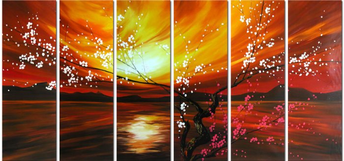 Modern oil painting on Canvas flower painting set342