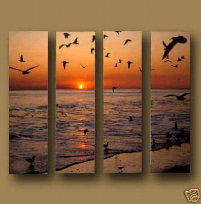 Modern Contemporary oil paintings on Canvas sunset glow painting set 615