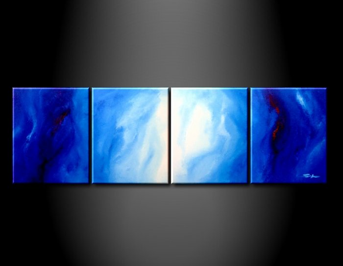 100% handmade Art deco Modern abstract oil paintings on Canvas set 09001
