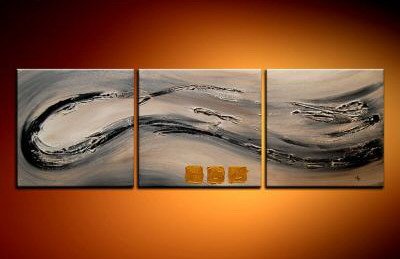 100% handmade Art deco Modern abstract oil paintings on Canvas set 09002