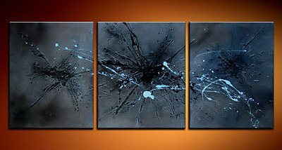 100% handmade Art deco Modern abstract oil paintings on Canvas set 09003