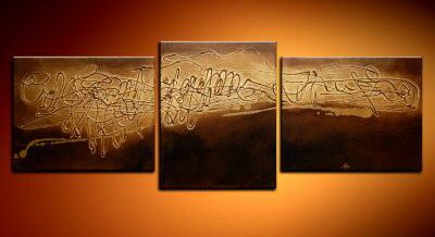 100% handmade Art deco Modern abstract oil paintings on Canvas set 09005