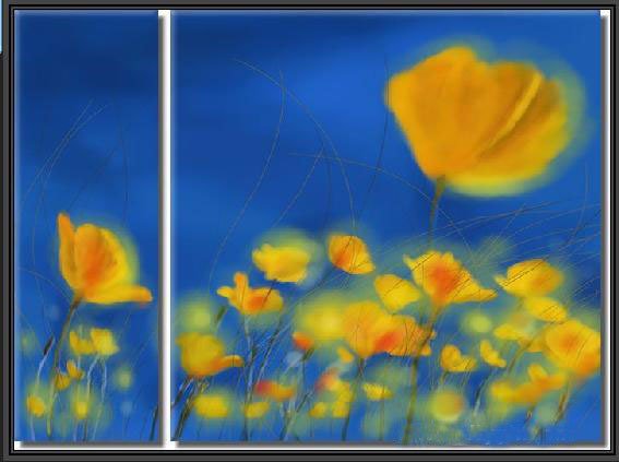 100% handmade Art deco Modern flower oil paintings on Canvas set 09007