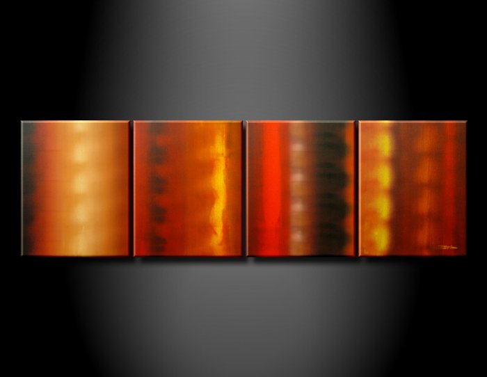 100% handmade Art deco Modern abstract oil paintings on Canvas set 09008