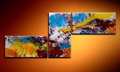 100% handmade Art deco Modern abstract oil paintings on Canvas set 09010