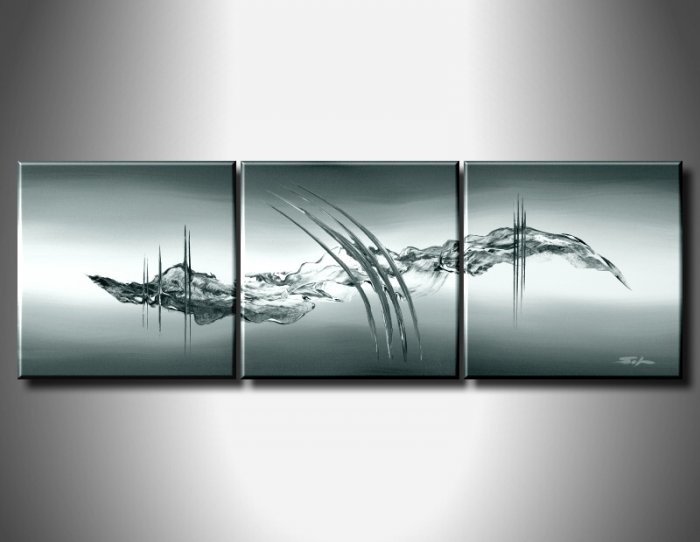 100% handmade Art deco Modern abstract oil paintings on Canvas set 09012