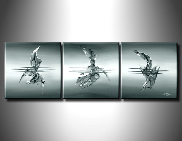 100% handmade Art deco Modern abstract oil paintings on Canvas set 09014