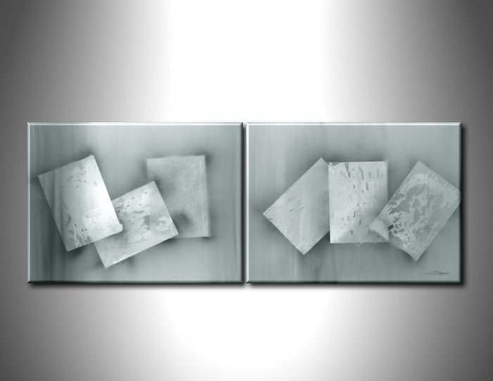100% handmade Art deco Modern abstract oil paintings on Canvas set 09015