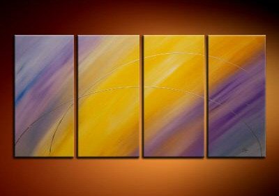 100% handmade Art deco Modern abstract oil paintings on Canvas set 09016