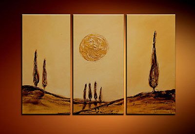 100% handmade Art deco Modern abstract oil paintings on Canvas set 09030