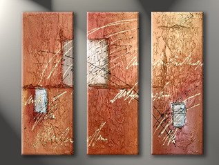 Handmade Art deco Modern abstract oil painting on Canvas set 09032