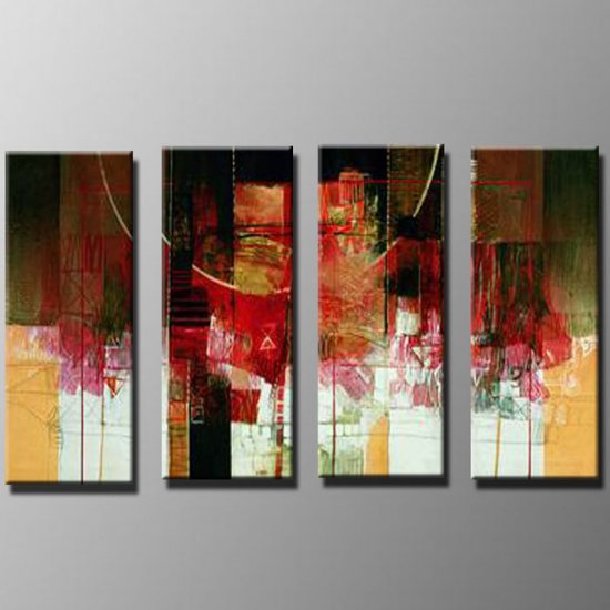Handmade Art deco Modern abstract oil painting on Canvas set 09034