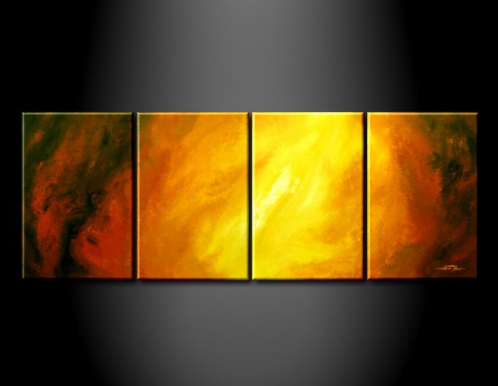 Handmade Art deco Modern abstract oil painting on Canvas set 09035