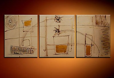 Handmade Art deco Modern abstract oil painting on Canvas set 09038