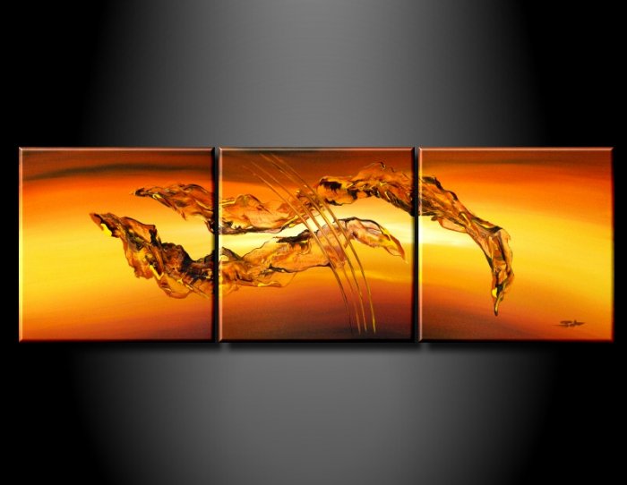 Handmade Art deco Modern abstract oil painting on Canvas set 09040