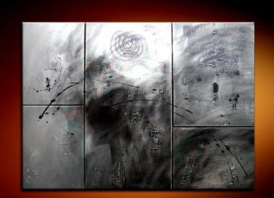 Handmade Art deco Modern abstract oil painting on Canvas set 09041