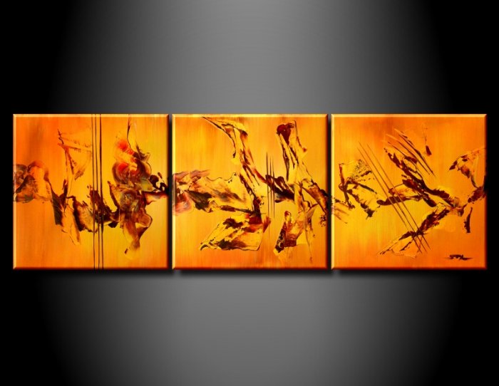 Handmade Art deco Modern abstract oil painting on Canvas set 09044